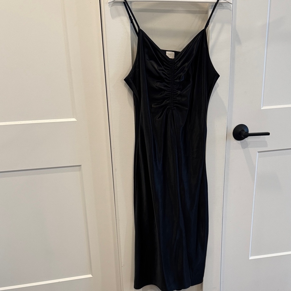 a new day Black Midi Dress with Ruched Detail